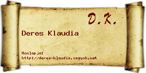 Deres Klaudia névjegykártya